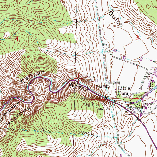 Topographic Map of Pillar of Hercules, CO