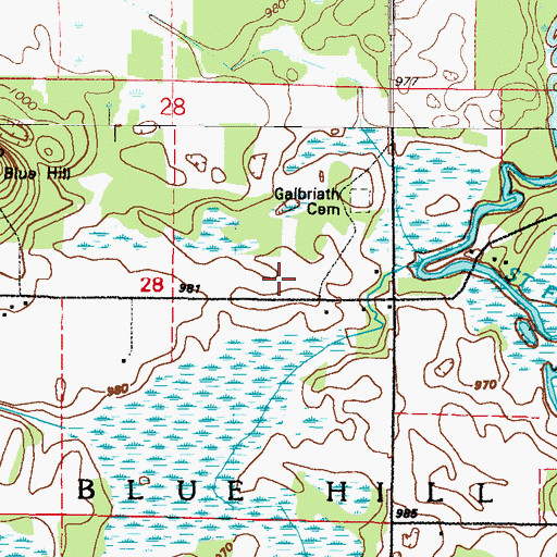 Topographic Map of Sherburne National Wildlife Refuge Pool 7B Dam, MN