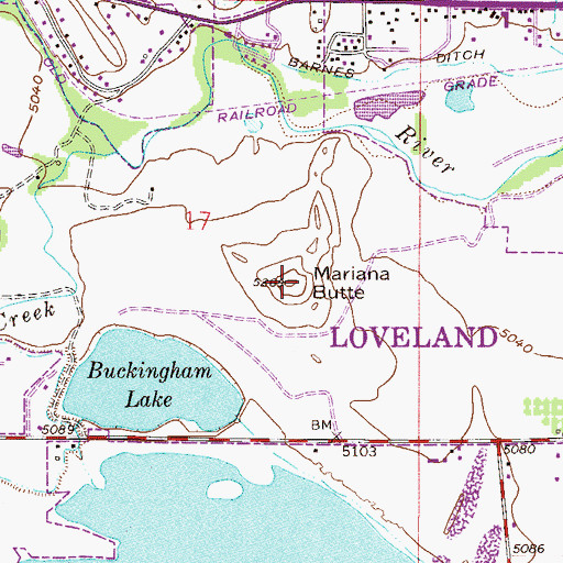 Topographic Map of Mariana Butte, CO