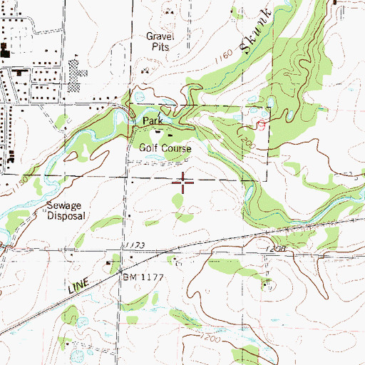 Topographic Map of Skunk River Dam, MN