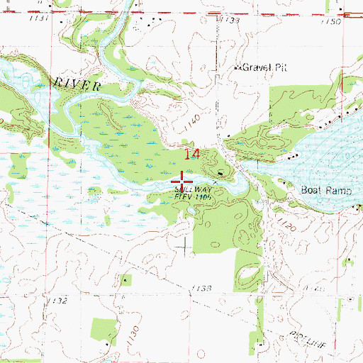 Topographic Map of Pierz Lake Dam, MN