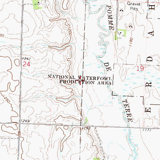 Topographic Map of Blakesley Slough Dam, MN