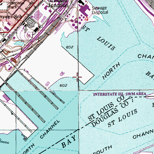 Topographic Map of Duluth-Superior Harbor Erie Pier Dike, MN