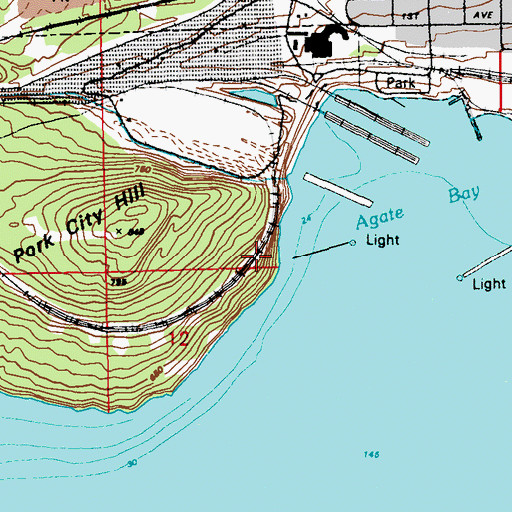 Topographic Map of Two Harbors Dock Dam, MN