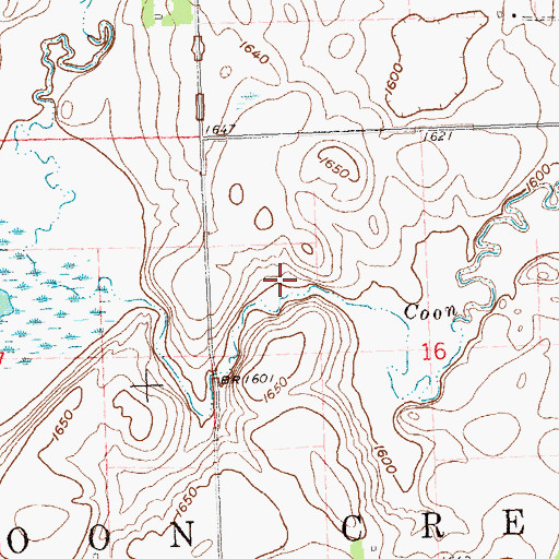 Topographic Map of Coon Creek Dam, MN