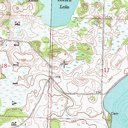 Topographic Map of Anderson Lake, MN