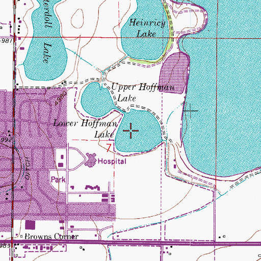 Topographic Map of Lower Hoffman Lake, CO