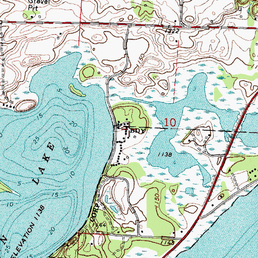 Topographic Map of Pelican Lake, MN