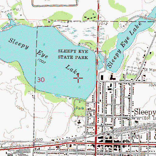 Topographic Map of Sleepy Eye Lake, MN