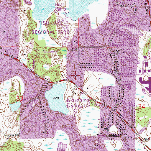 Topographic Map of Hampton Hills Golf Course Impoundment Dam, MN