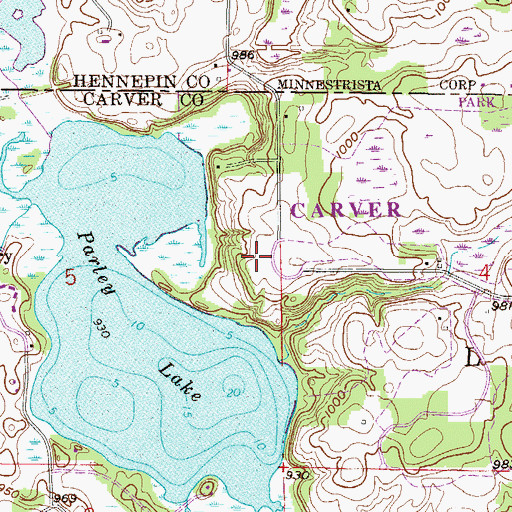 Topographic Map of Lunsten Lake, MN