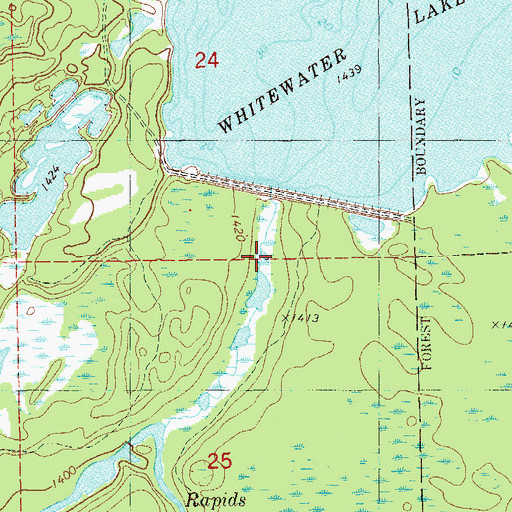 Topographic Map of White Water Reservoir, MN