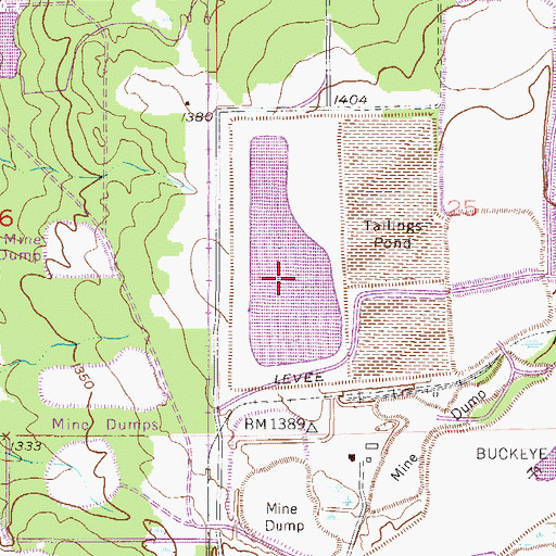 Topographic Map of Buckeye Two Tailings Basin, MN