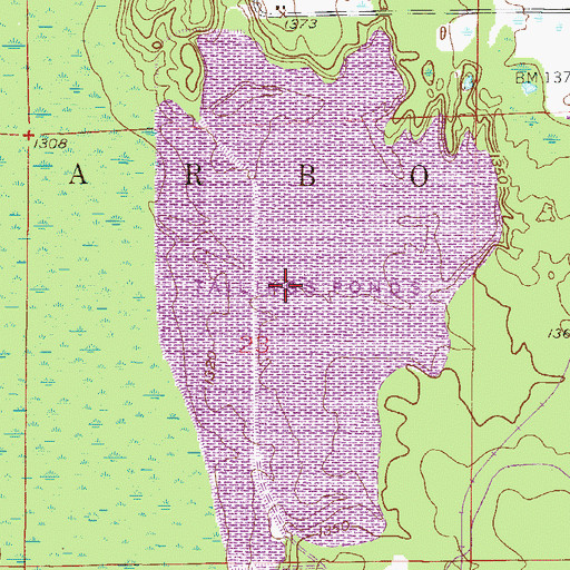 Topographic Map of Hunner Tailings Basin, MN