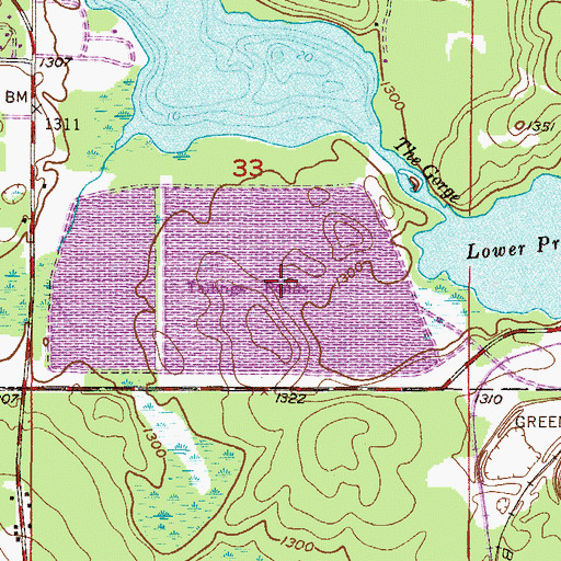 Topographic Map of Lind Greenway Tailings Basin, MN