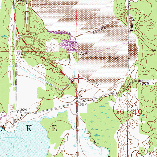 Topographic Map of Trout Lake Tailings Dike, MN