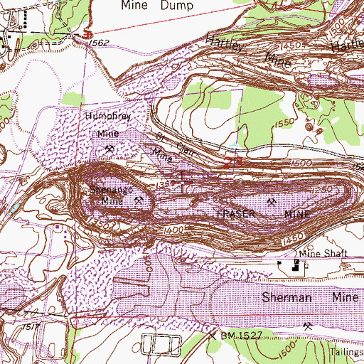 Topographic Map of Sherman Group Tailings Basin, MN