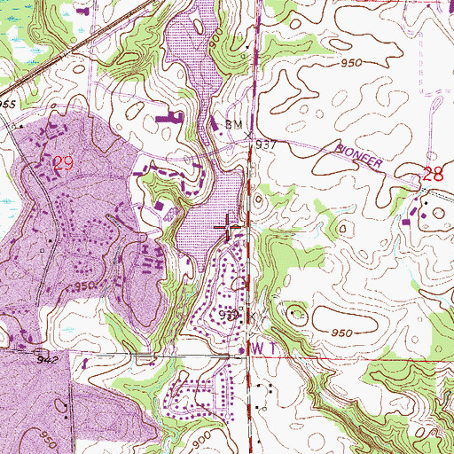 Topographic Map of Lake Grace Dam, MN