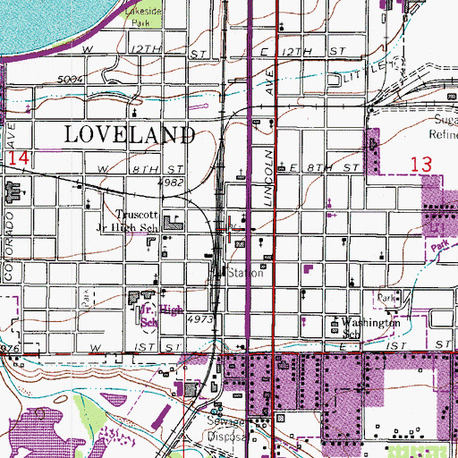 Topographic Map of Loveland, CO