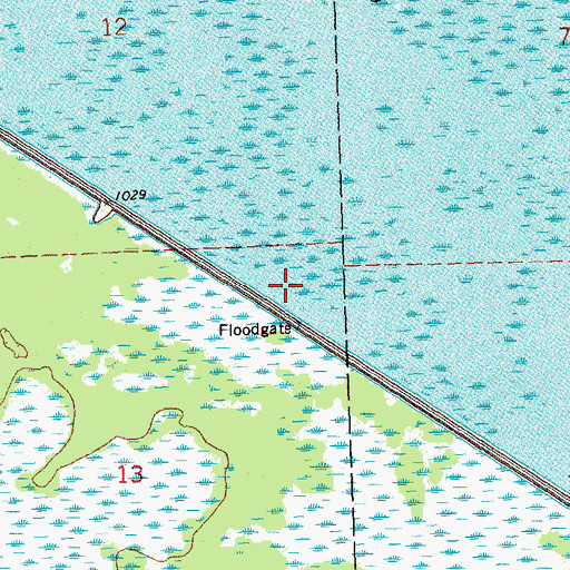 Topographic Map of Roseau River Wildlife Management Area Pool3 Dam, MN
