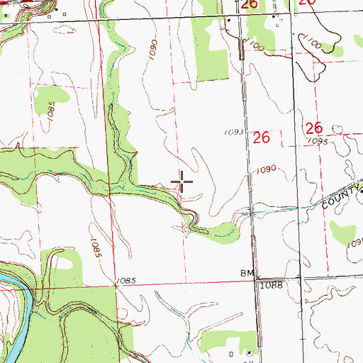 Topographic Map of Miller Wildlife Dam, MN