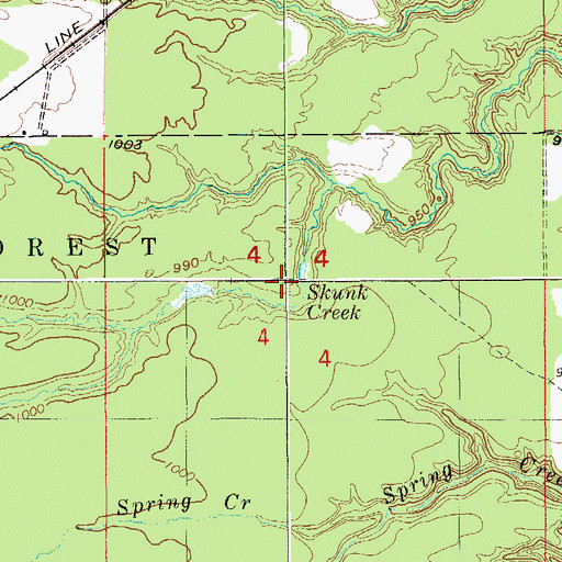 Topographic Map of Hanson Dam, MN