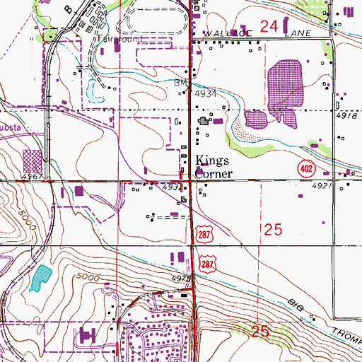 Topographic Map of Kings Corner, CO