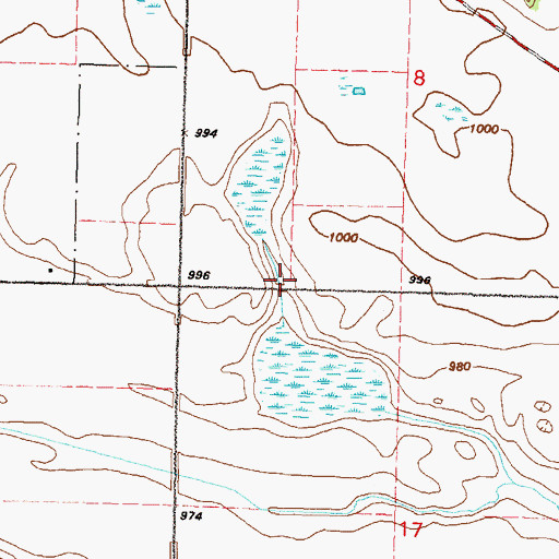 Topographic Map of Leo Hogan Wildlife Pond Dam, MN