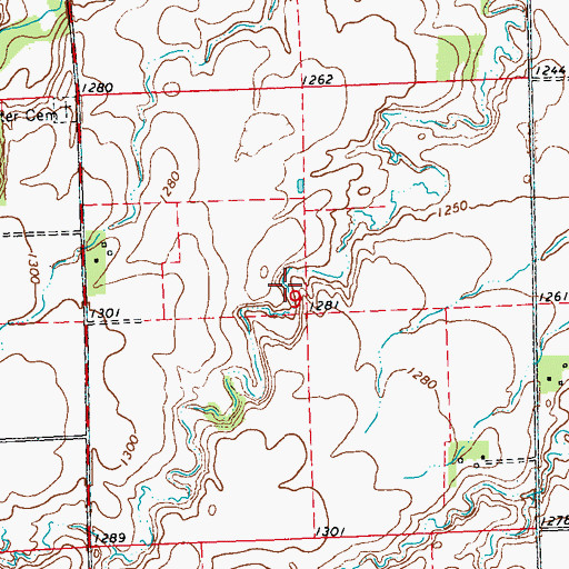 Topographic Map of Dillon-Syltie-Boulton Structure Dam, MN
