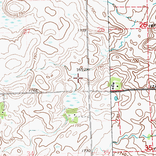 Topographic Map of Gerald Christianson Farm Pond Dam, MN