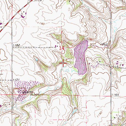 Topographic Map of Belle Creek R-4 Dam, MN