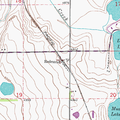 Topographic Map of Redmond, CO