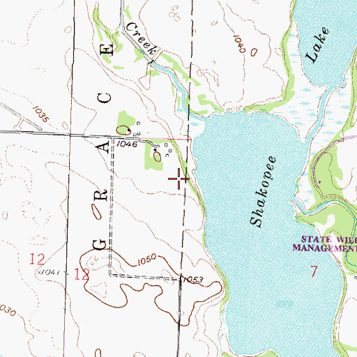 Topographic Map of Shakopee Lake Dam, MN