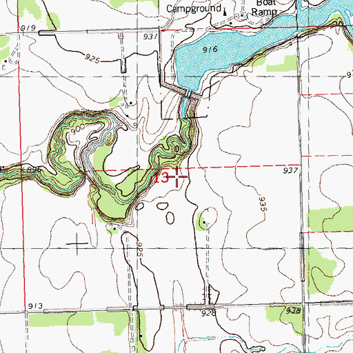 Topographic Map of Tamarac River R1 Structure Dam, MN