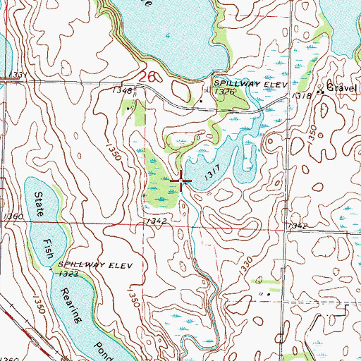 Topographic Map of Marlu Mill Pond Structure Dam, MN