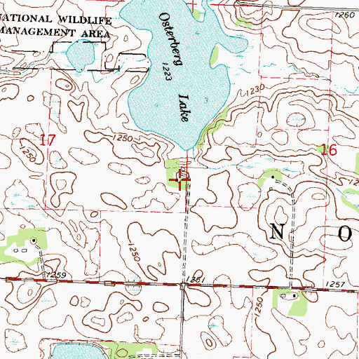 Topographic Map of Osterberg Lake Dam, MN