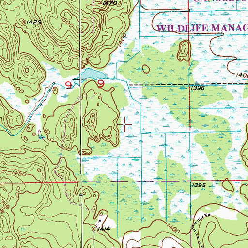 Topographic Map of Canosia Wildlife Management Area Dam, MN