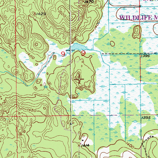 Topographic Map of Canosia Wildlife Management Area Number 6 Dam, MN