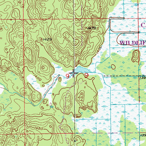 Topographic Map of Canosia Wildlife Management Area 78 Dam, MN