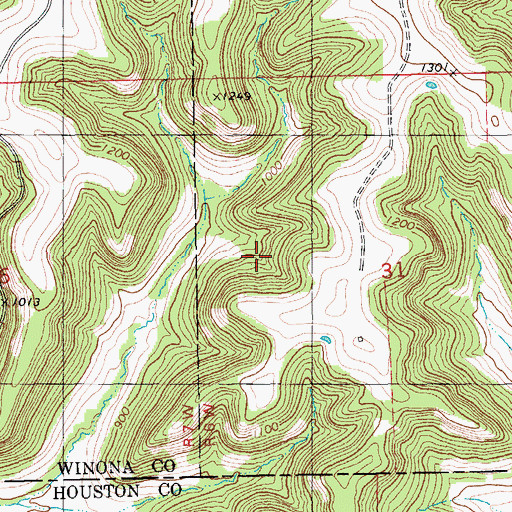 Topographic Map of James Zerbe Dam, MN
