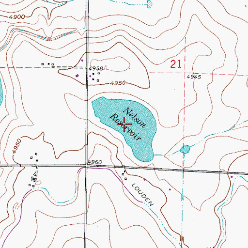 Topographic Map of Nelson Reservoir, CO