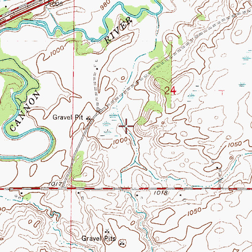 Topographic Map of Lower Sakatah Lake Dam, MN