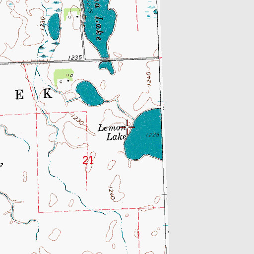 Topographic Map of South Branch Wild Rice River, MN