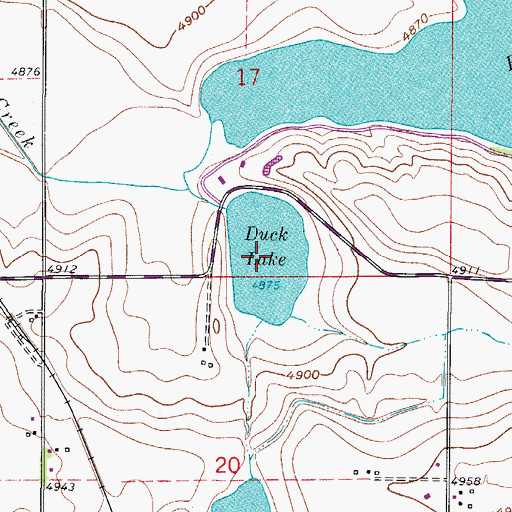 Topographic Map of Duck Lake, CO