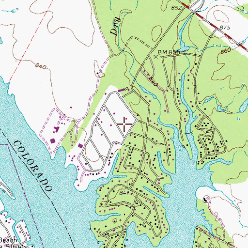 Topographic Map of Highland Haven, TX