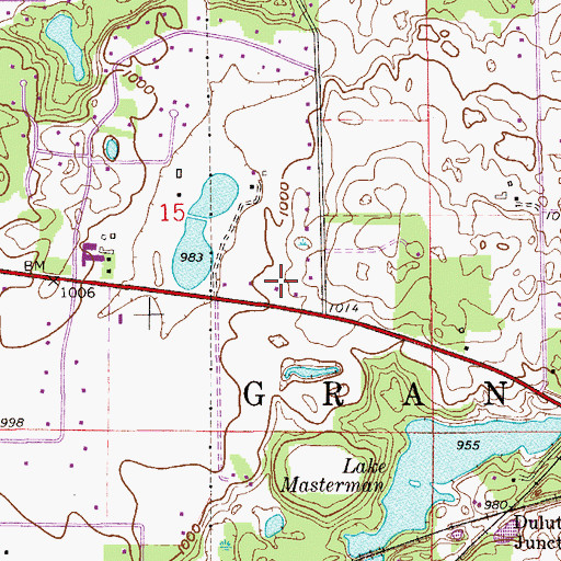 Topographic Map of Grant, MN