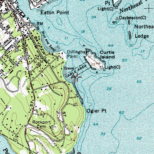 Topographic Map of Kays Ledge, ME