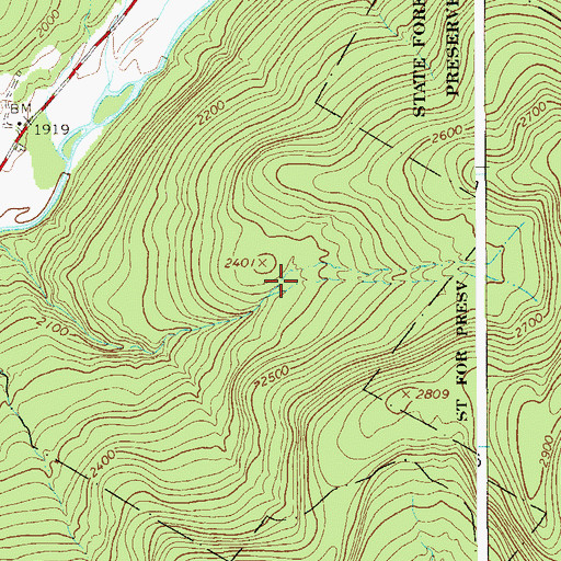 Topographic Map of West Moor Brook, NY
