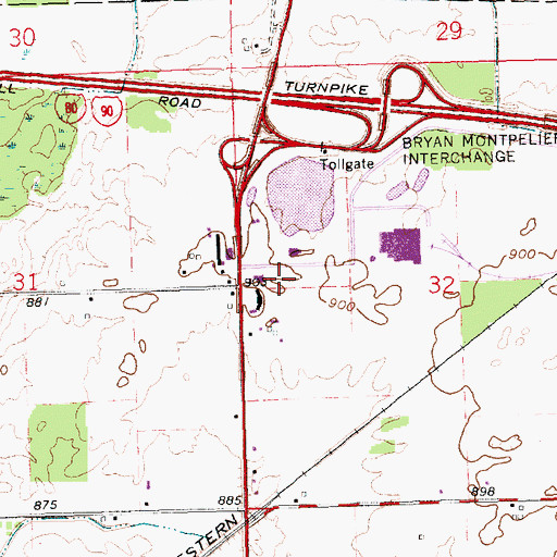 Topographic Map of Holiday City, OH