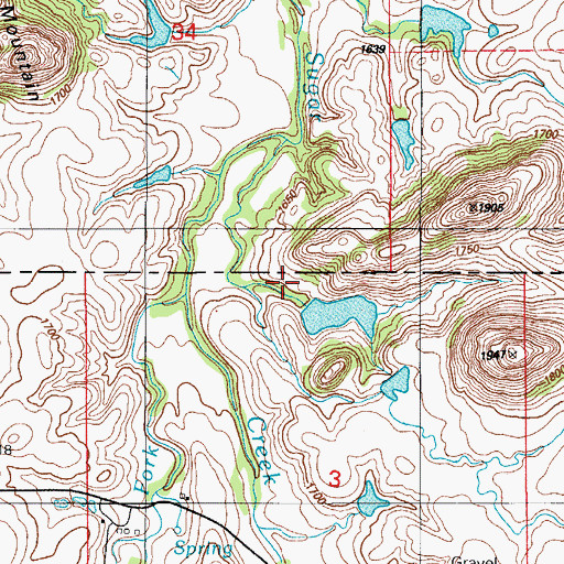 Topographic Map of West Fork, OK